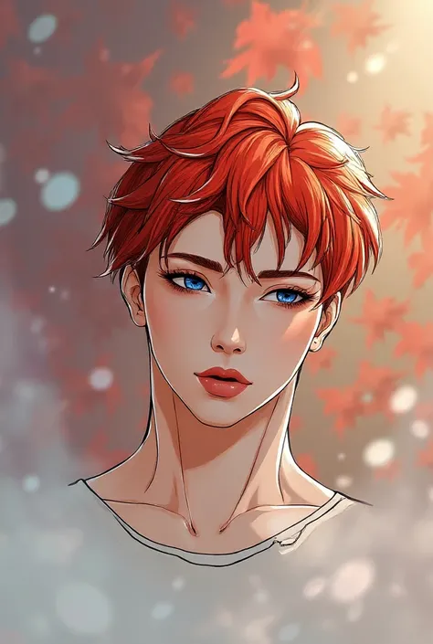 The model anime with red hair