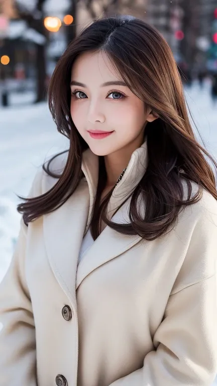 desktop, top quality combat bed,  masterpiece, Super Fine,   high resolution ,   8k wallpaper,   Perfect Motion Composition  ,  20 year old girl,  meticulous and beautiful eyes, Beautiful long straight hair,Winter Fashion , small boobs, Natural lip color, ...