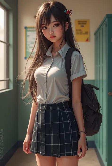 a hot school girl in school dress