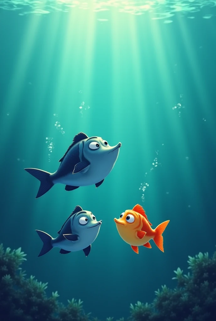 Scene 5: The Young Fish Take the Lesson to Heart

Description: The young fish exchange glances, inspired and motivated. They feel a newfound sense of courage and determination. The large fish smiles, knowing her wisdom has planted a seed of strength in the...