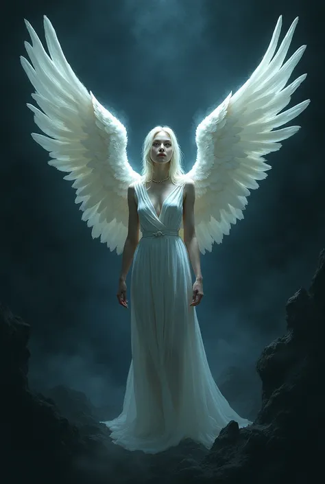 A cover for a book that is on a black background, has wings and has the following title: Angel Like Angels  