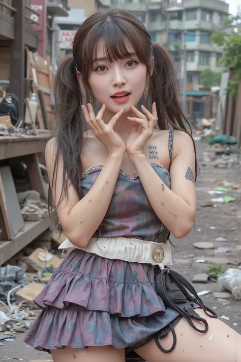 NSFW, 
Realistic, 

full body,
Looking at the camera and looking a little surprised,

Young Korean girl,  
she is having sex,
She is Arin, the youngest member of the idol group "OH MY GIRL",
bangs, twintails, pony tail, twinbun, bun hair, long hair,
She is...