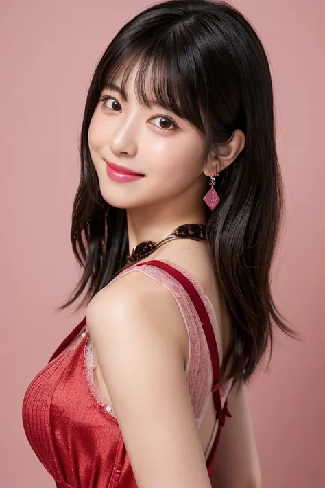                      high definition                   ,bangs、           black hair、           semi-long、             brown eyes   、 Big Breasts ,            cute comments model figure        、165cm      、20 years old、           cute face、smile、           ...