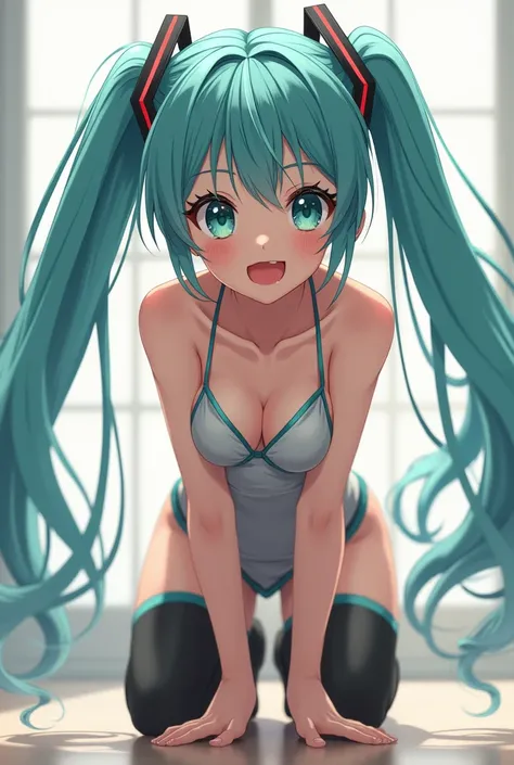 Sexy Miku on all fours excited
