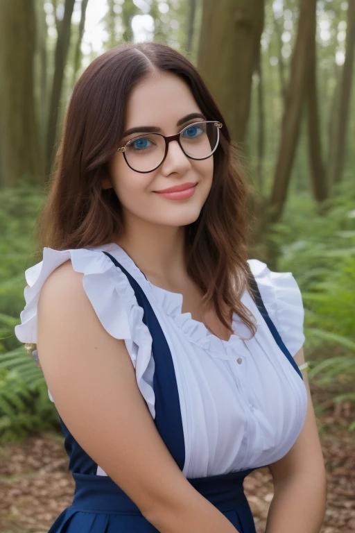 
arafed woman in a maid outfit and glasses posing for a picture, gorgeous maid, with glasses, nerdy, belle delphine, a sexy maid in a magical forest, anna nikonova aka newmilky, glasses, maid, nerdy appearance, with glasses on, a hyperrealistic schoolgirl,...