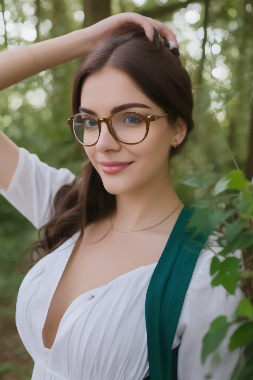 
arafed woman in a maid outfit and glasses posing for a picture, gorgeous maid, with glasses, nerdy, belle delphine, a sexy maid in a magical forest, anna nikonova aka newmilky, glasses, maid, nerdy appearance, with glasses on, a hyperrealistic schoolgirl,...