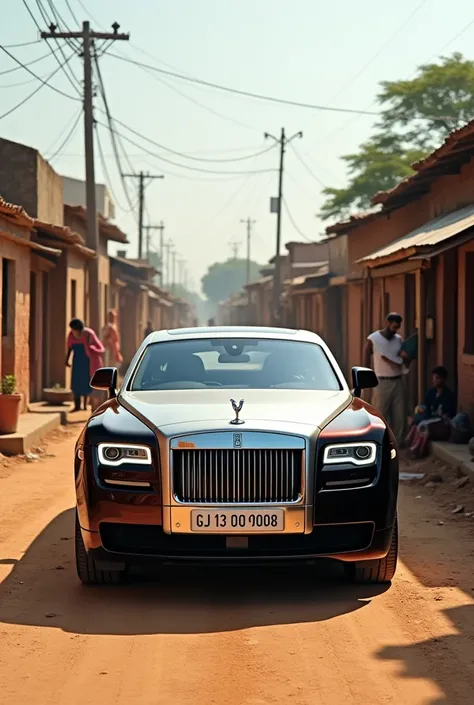 Rolls royce in gujarat’s village named kharva with the number plate GJ 13 OO 0008 