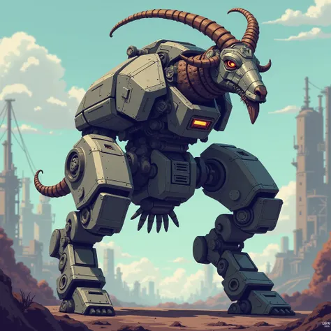 Mecha goat front side pixelart