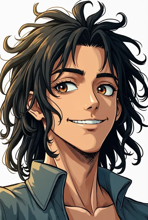 pour la creation dune bande dessinee abev plusieurs visage et plusieur position et expressiona drawing of a man with dreads and a smile, kentaro miura manga art style, handsome guy in demon slayer art, kentaro miura manga style, detailed character portrait...