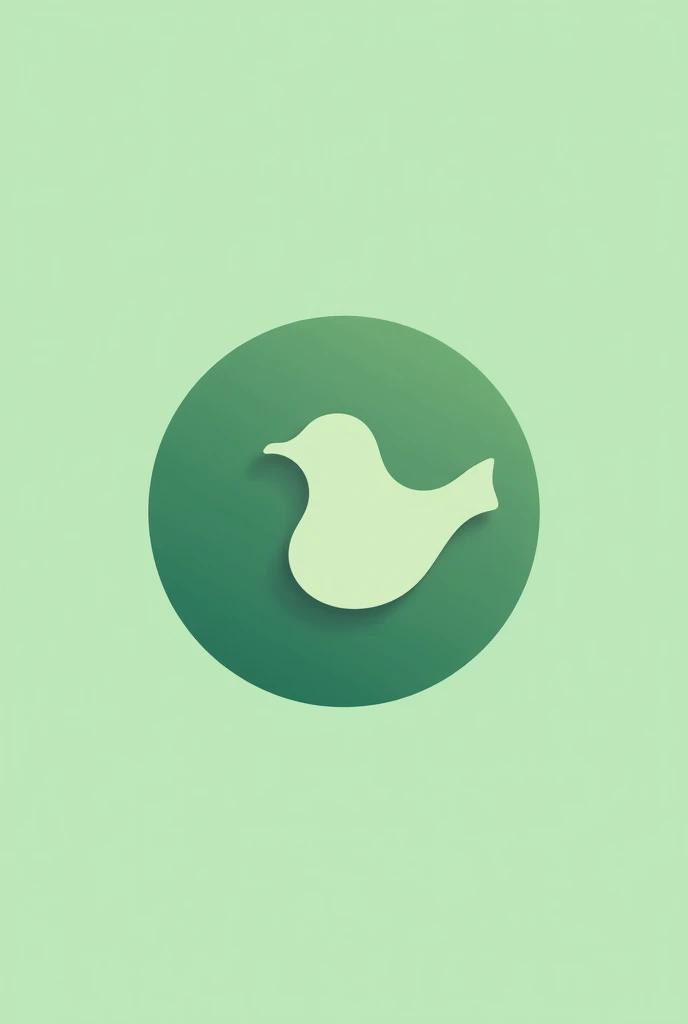 logo, bird , whose contours are more round, a circle is taken as a basis,  on green background, minimalistic  