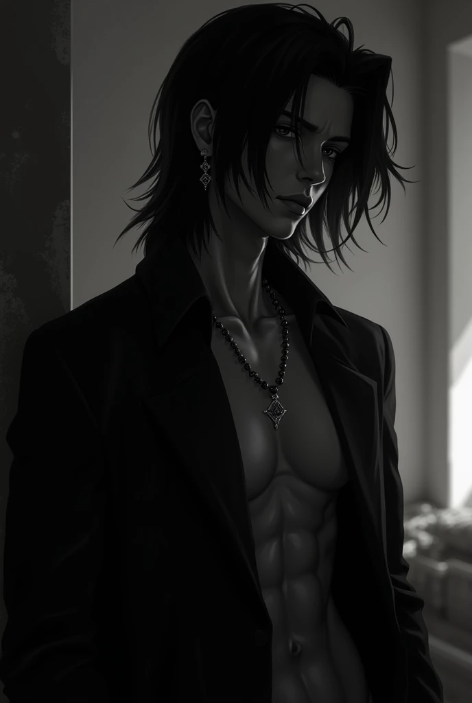 Create a sexy black photo of Byakuya 