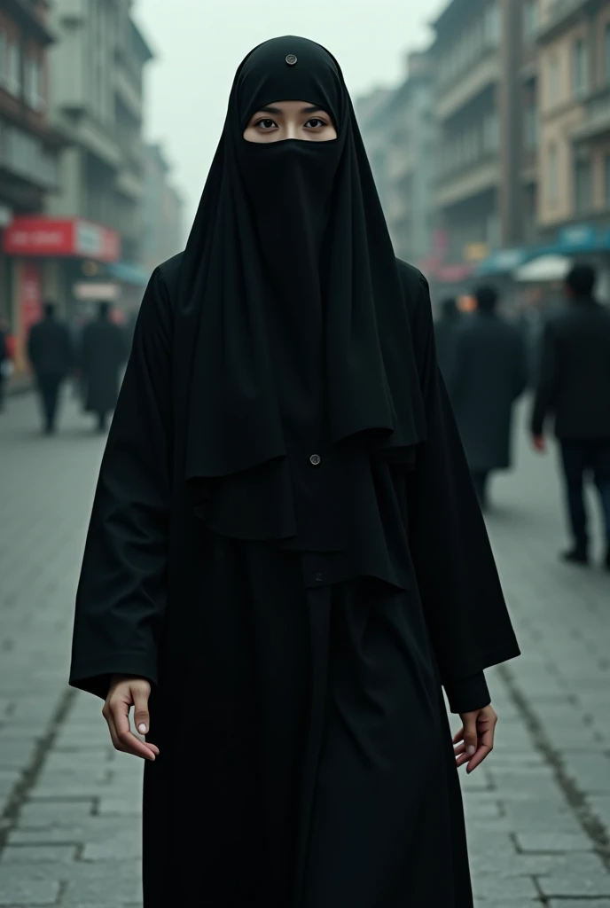 a 23 year old girl who wearing burqa niqab and she walked away 