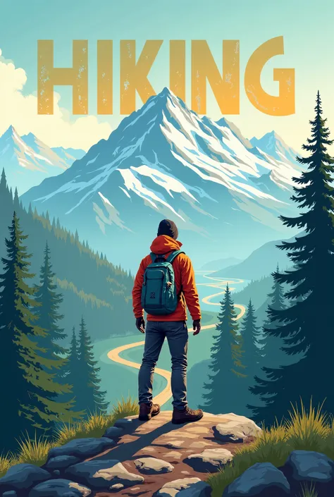 Create an Instagram poster about hiking 