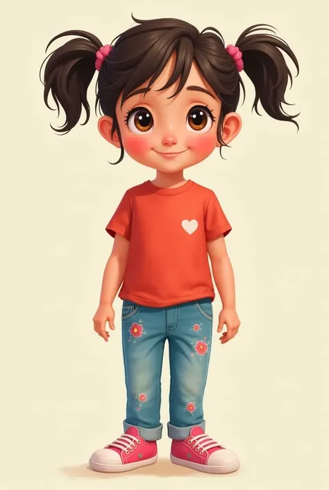 Character Description:**

**Name:** Lily  
**Age:**   
**Appearance:**  
- Lily has soft, rosy cheeks and big, curious brown eyes that sparkle with wonder.  
- Her dark brown hair is tied into two messy pigtails, with a few strands escaping to frame her fa...