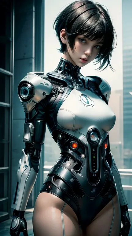 NSFW(((masterpiece))), (((Best Quality))), ((Ultra-detailed)), (extremely detailed photo), ((extremely delicate and beautiful)),(Cute delicate face), an image of cyberpunk, ((high performance cyborg girl)), cyberpunk images, (tall girl), ((cool beauty and ...