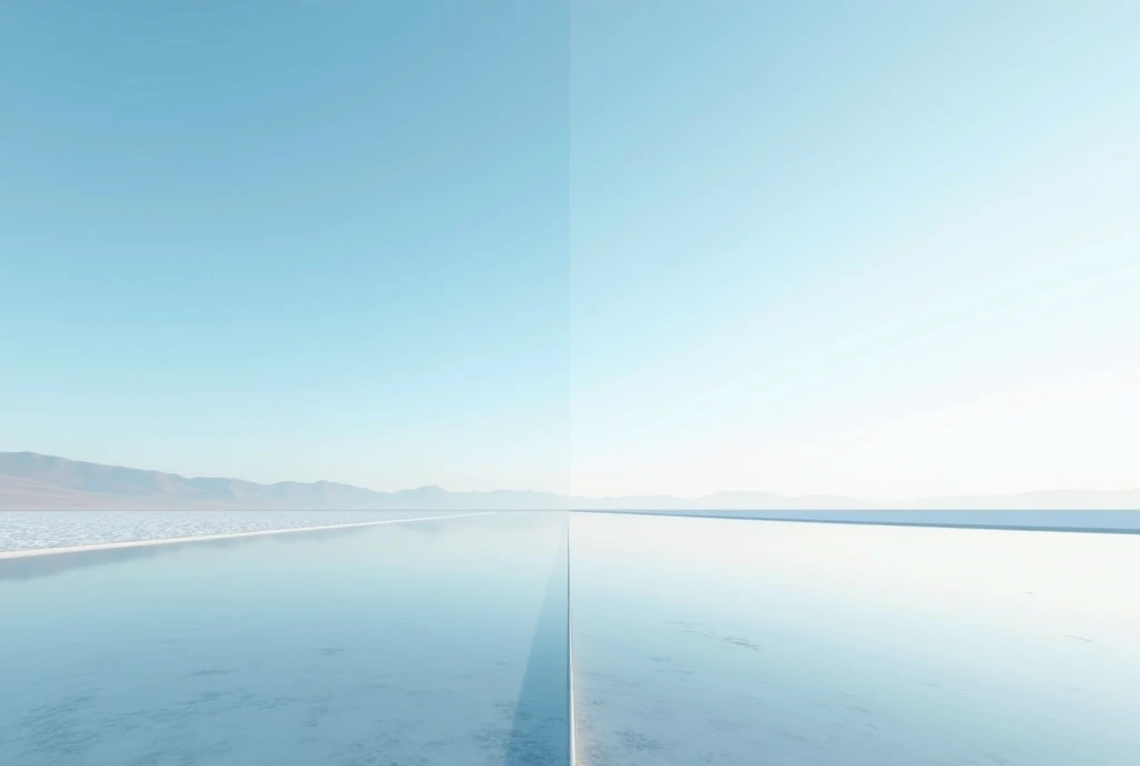 Beautiful sea and sky、 Horizontal Line、Scenery like Uyuni salt lake