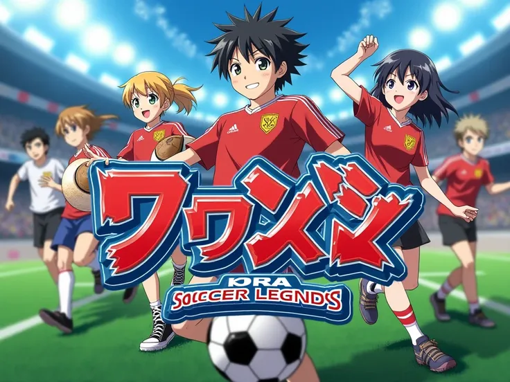 je veux une affiche d'anime qui dit series televisée gratuite kora soccer legends en lettres japonais avec plusieurs personnage en Arrière-plan.
[DVD ]