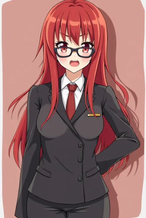  Name : Himeko Tatsuya  ( Himeko Tatsuya )
Physical characteristics

I'm :  Fire Red

Eyes :  a little sexy anime : 175 cm.

shape: Tall, strong, elegant looking, she needs to dress like a typical office worker and wear glasses that help suppress his germi...