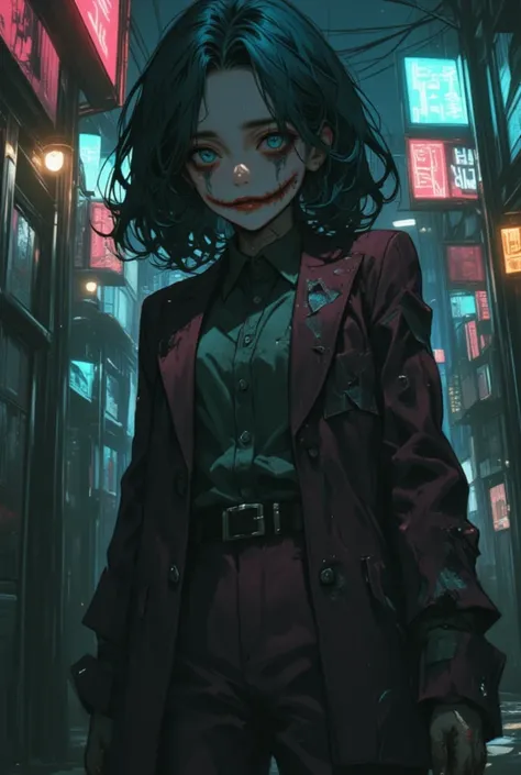 (Masterpiece, BestQuality:1.2),subtle colors, post-grunge, intricate details, detailed depiction,
(A girl with Joker face paint. She looks down with a sad look on her face),solo,
joker face paint, gritty, with hauntingly melancholic expression, her face is...