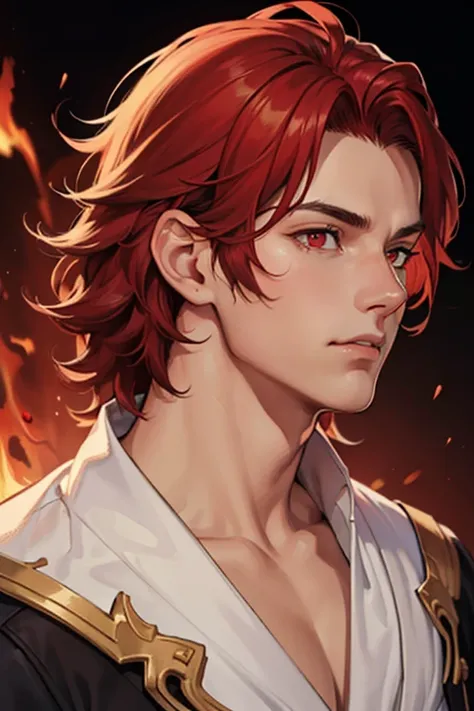 boy, handsome face, (face detail), red hair, (hair detail), burning red eyes, (ultra eye detail), hell prince style, (clothes detail), (body detail), charming gaze, hell kingdom background, (background detail), (make clear and good image), (make 4k and 8k ...