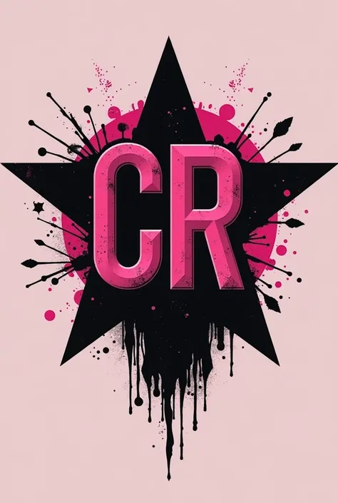 Can you generate a logo for me that is for my clothing company, caps, shirts etc , The company has the name CR I would like it to have a medium star at the bottom of the letters and for the letters to be above the star,  maybe you could put color combinati...