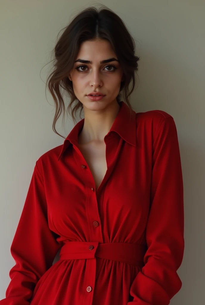 Mahsa Ahmadi, 27, is from Tehran, and she's in a sexy red, long shirt.