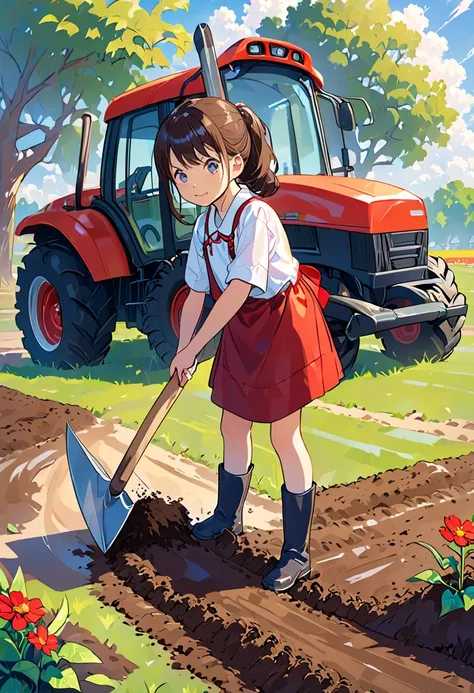  elementary school student. change.. agriculture. Plow the soil with a hoe