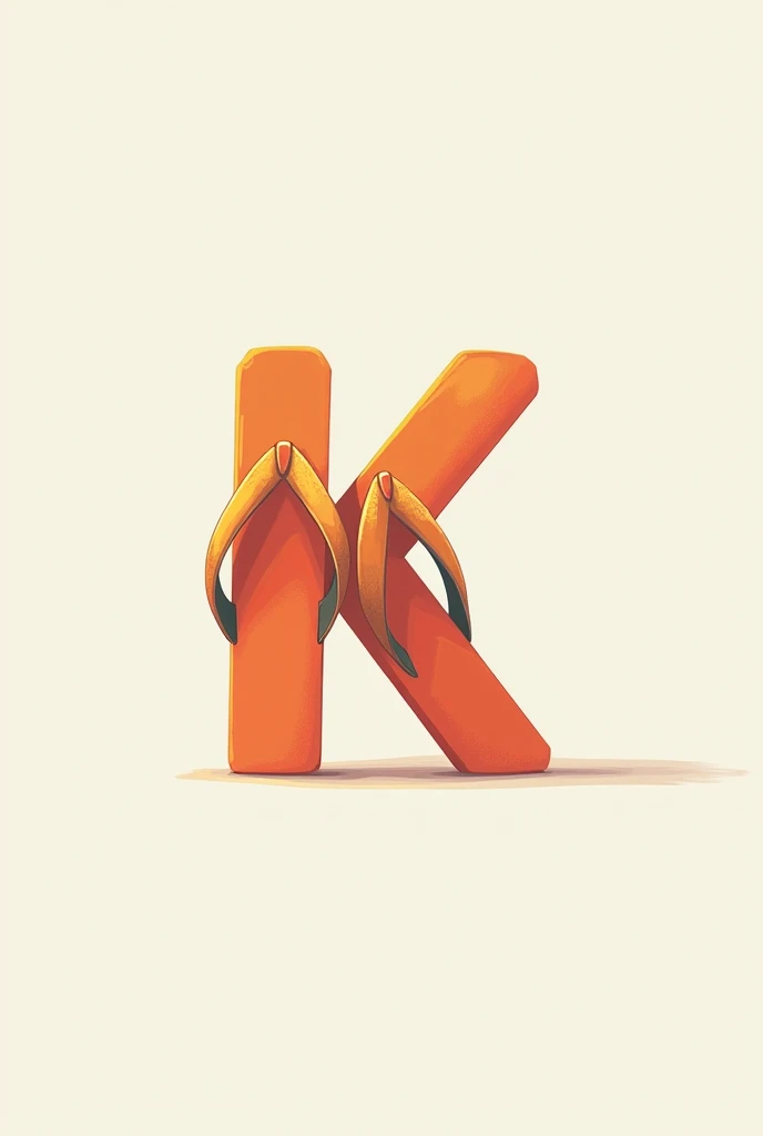 I WANT A DESIGN OF A LETTER K IN THE SHAPE OF A FLIP FLOP