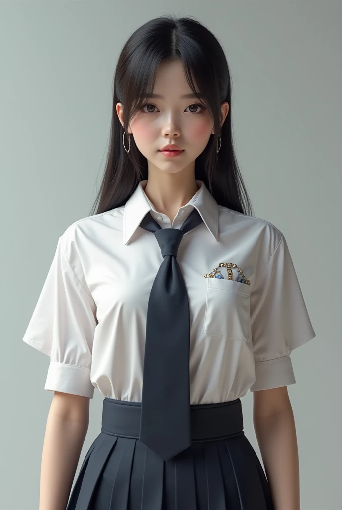 A mature schoolgirl，Idol，3D Rendering,  dress，Realism,