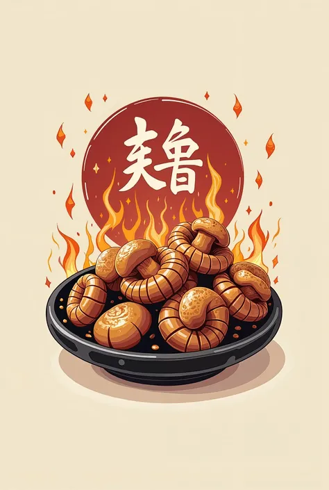  logo, restaurant , Taiwanese Roasted Mushrooms,ตรง logoใส่คำว่า 烧烤 