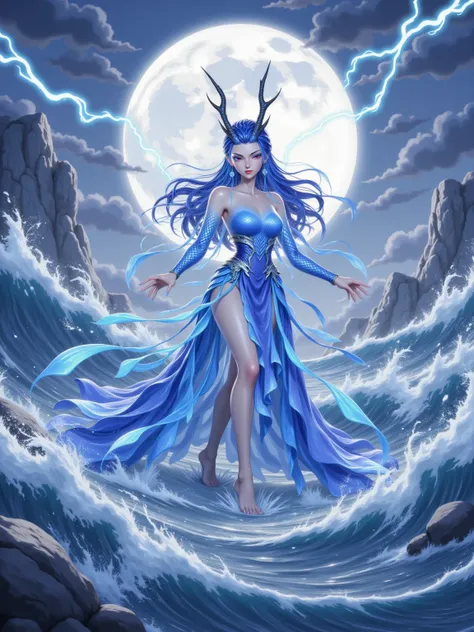 On the surging sea surface, a thrilling battle is raging. Aorun, the Dragon King of the West Sea, stands tall and firm on the crest of the waves like a vigorous eagle. The wind howls, whipping up huge waves dozens of meters high, and the sea roars like a s...