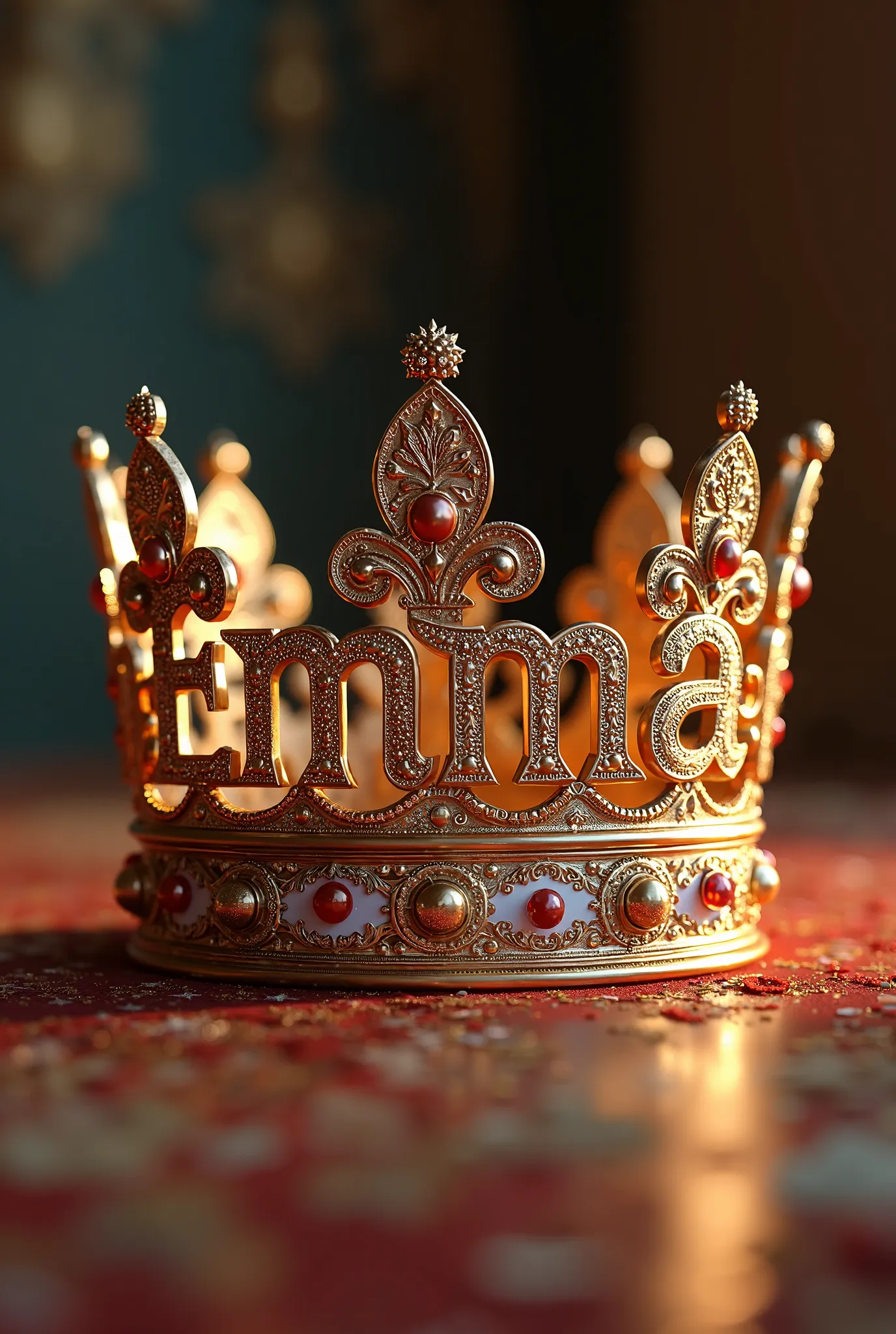 The name Emma in the shape of a crown