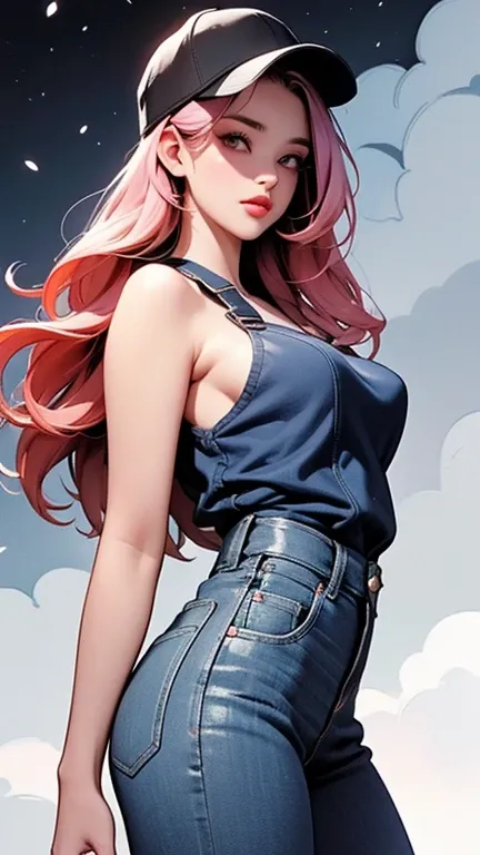 1female，45 yers old，Married Woman，MILF，plumw，extremely large bosom， solo，（Background with：ponds，Cherry blossom forest，lotus flower）Lie underwater， She has long pink hair，seen from the front，， mostly cloudy sky，（（（tmasterpiece），（Very detailed CG unity 8K wa...