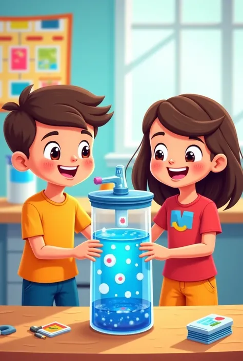  Cute and adorable cartoon DIY water filter experiment image 