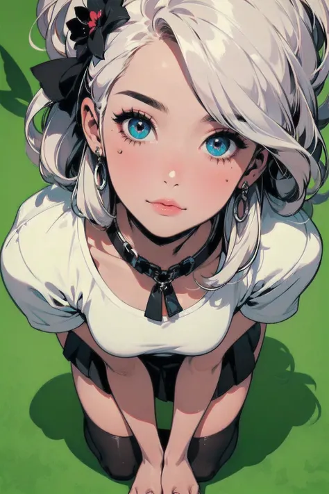  detailed face,  cute face, (( masterpiece)), ( top quality))), ( character design sheet,  national costume, Same character, Front , ~ side, return), shape, 1  girl, whole body,  Silver Hair, Eyes Hair,  beautiful eyes,  princess cut ,  Environmental chang...