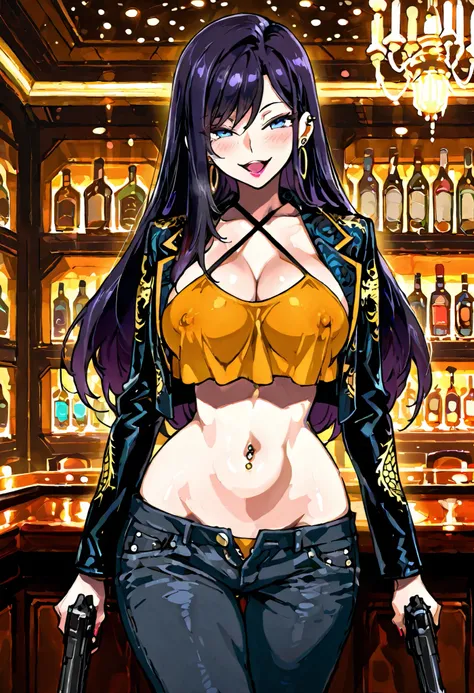  score_9,  score_8_above,  score_7_above,  ASCII masterpiece ,   source  _animated, BREAK, masterpiece, 1 girl, (( thin waist ,  wide hips , Ogasawara _ he doesn't exist  ,  black hair,   dark purple hair , light eyes,  piercing blue eyes ,  long hair,  me...