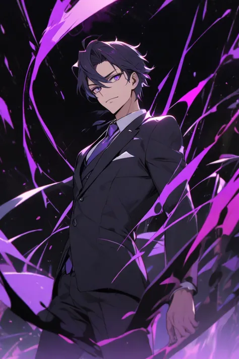 Solo, Blue eyes, Purple Eyes, man in black suit 