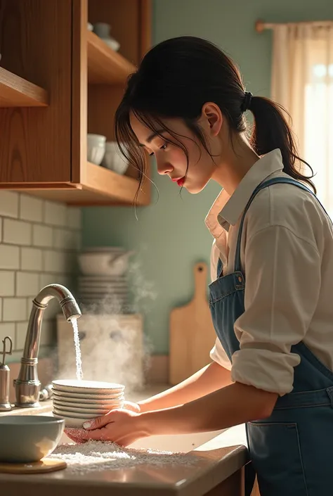 Woman doing the dishes