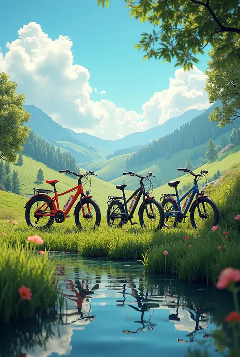 Bikes with landscapes 