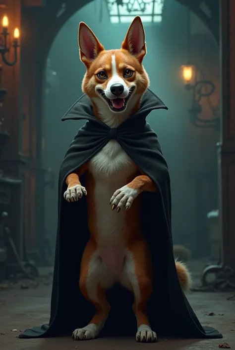 Dog playing villain 