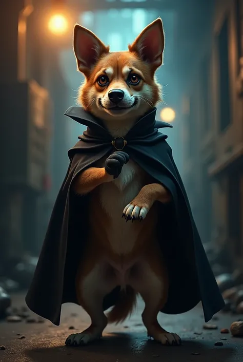 Dog playing villain 