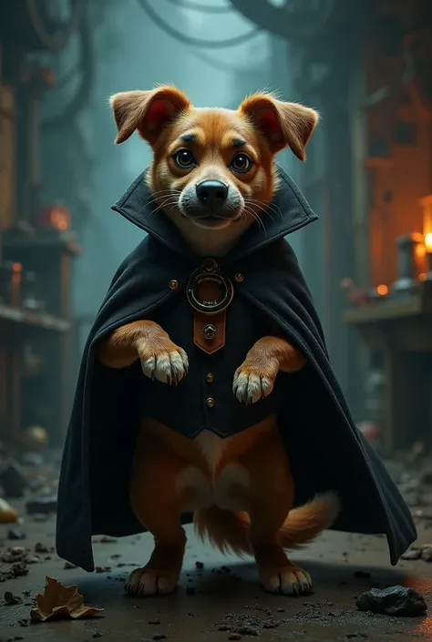 Dog playing villain 