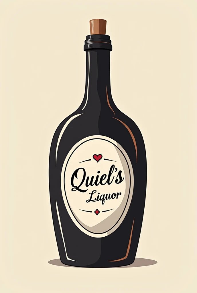 Create me a business logo for Quiel's Liqour Store with wine bottle design