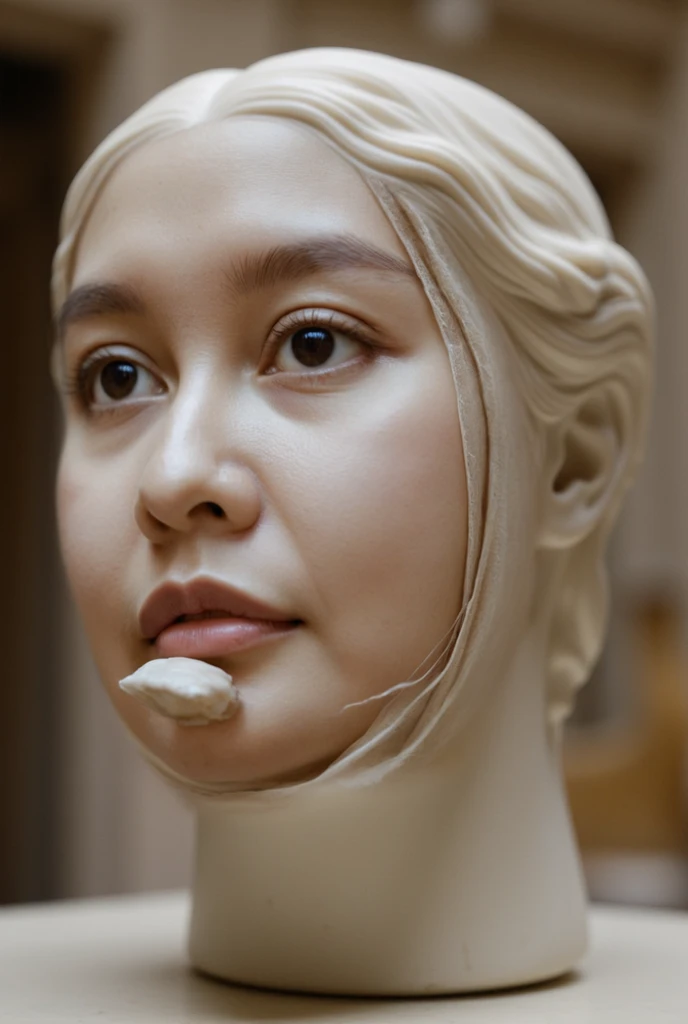 (( disembodied head statue woman )) display in museum, masterpiece, realistic,HD