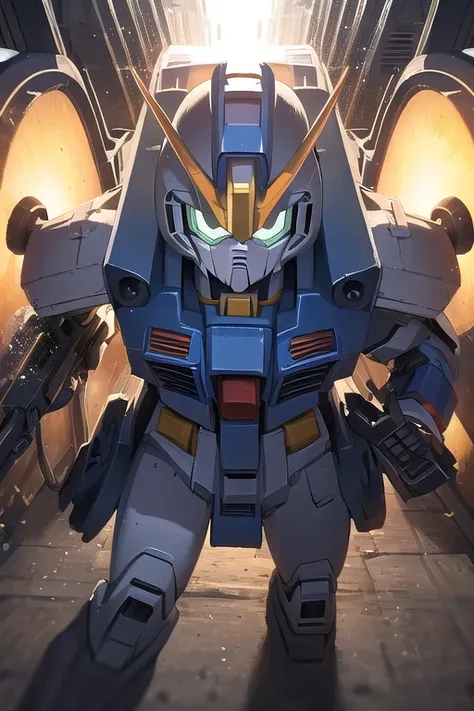 ((top quality)), ((masterpiece)), (Details),  1 mobile suit。Gundam。 beam rifle。Deploy the funnel。(moving composition)