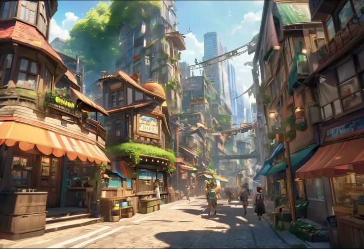 Anime Scene,  concept art inspired by Ryusei Ryo, CG Societyでトレンド, conceptual art ,  VIDEO GAME SCREENSHOTS >,  anime concept HDR anime McManus ,  Realistic ,  Anime Style Cityscape, PC Screenshots,  Zootopia City , Beautiful screenshots,  Anime Scene Conc...