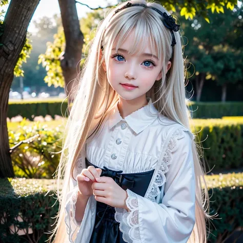 8k, top quality,The real picture, Intricate Details,超A high resolution, depth field,Masseter muscle area,natural soft light, professional lighting, 1 girl,( cute:1.2),( Gothic Lolita Fashion), bright expression , Young, shiny, shiny white shiny skin ,The b...