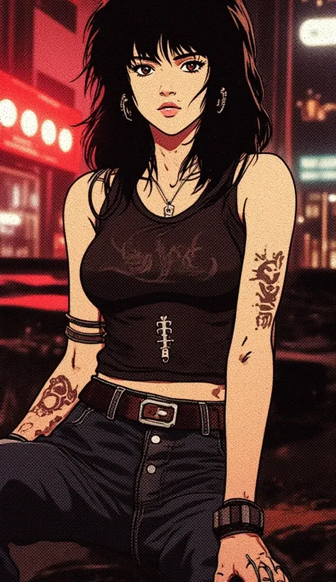 2.Amber Schwartz:Punk
Chick, Lip piercing, Age:19, Attractive Girl Black Hair, medium hair that covers her ears, has bangs over her eyes, brown eyes, white skin, she loves to be daring and quiet sneak out and have fun, outfit of choice cut sleeveless shirt...