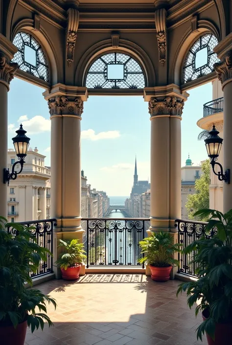 From the image of the balcony, Give it to me from the front, that is to say, Let's see the entire part of the balcony