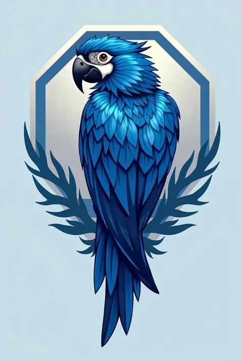 A logo for a blue macaw's third party uniform, yellow and green